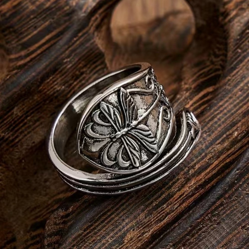 Boho Dragonfly Adjustable Spoon Ring #763 - Picture 5 of 5